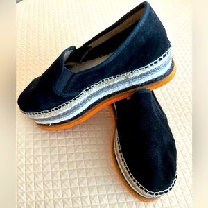 Gaimo Women's Platform Espadrilles Black Slip On SZ 36 Spain